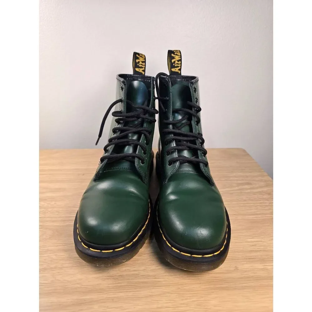 Dr. Martens 1460 Smooth Leather Lace Up Boots Green Men's Size 9